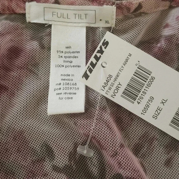 New Crop XL Floral Boho Gypsy Festival India Sheer Going Out Top - Picture 2 of 3